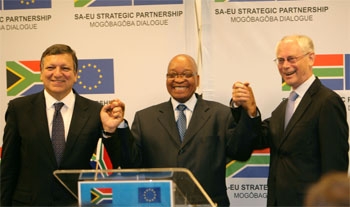 President of the European Commission, José Manuel Barroso, President of South Africa, Jacob Zuma and President of the European Council, Herman Van Rompuy at the SA-EU Summit in South Africa in September 2011. Image: Courtesy of the European Union Audiovisual Service