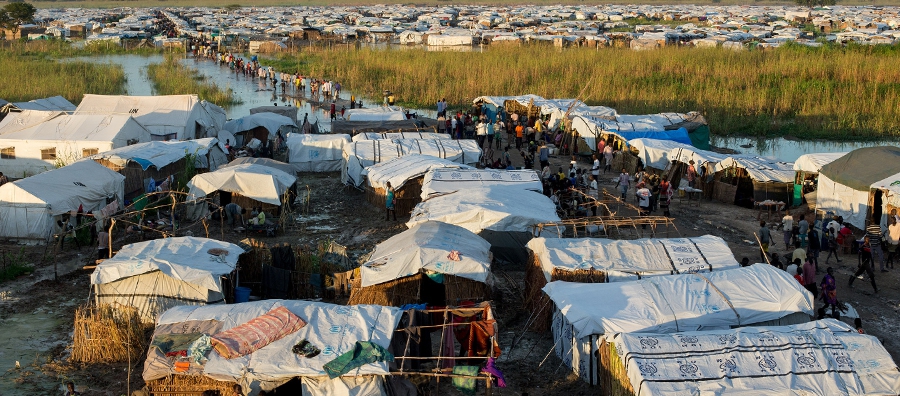 The UN Protection of Civilians site in Bentiu, South Sudan,where over 100,000 civilians fleeing conflict are living. Growing numbers of victims of humanitarian crises prompted the creation this year of the World Humanitarian Summit. Photo © UN Photo/JC McIlwaine